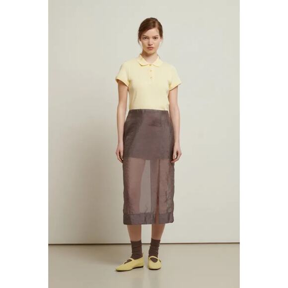 SOEUR x Cafe Leandra Roxana Organza  Mid-length Slit Skirt Women’s 10 NWOT - Picture 1 of 13